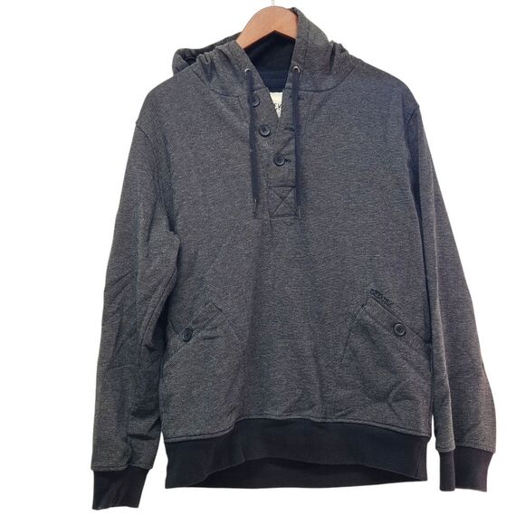 Ezekiel Other - Ezekiel Henley Pullover Hoodie Sweatshirt Sweater Mens Gray Size XL